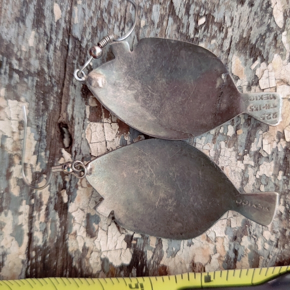 TAXCO SILVER flounder fish earrings - Picture 9 of 12